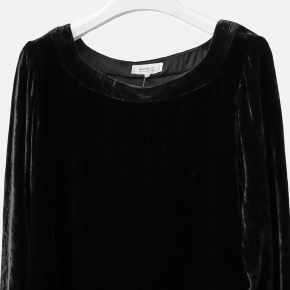 Yves Saint Laurent Rive Gauche Velvet Bateau Top - Picture 3 of 6
